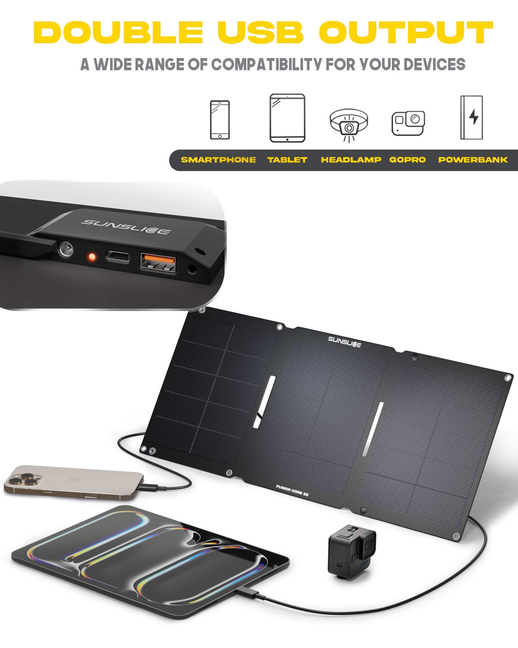 Fusion Core 22 - Portable Solar Panel - Sunslice