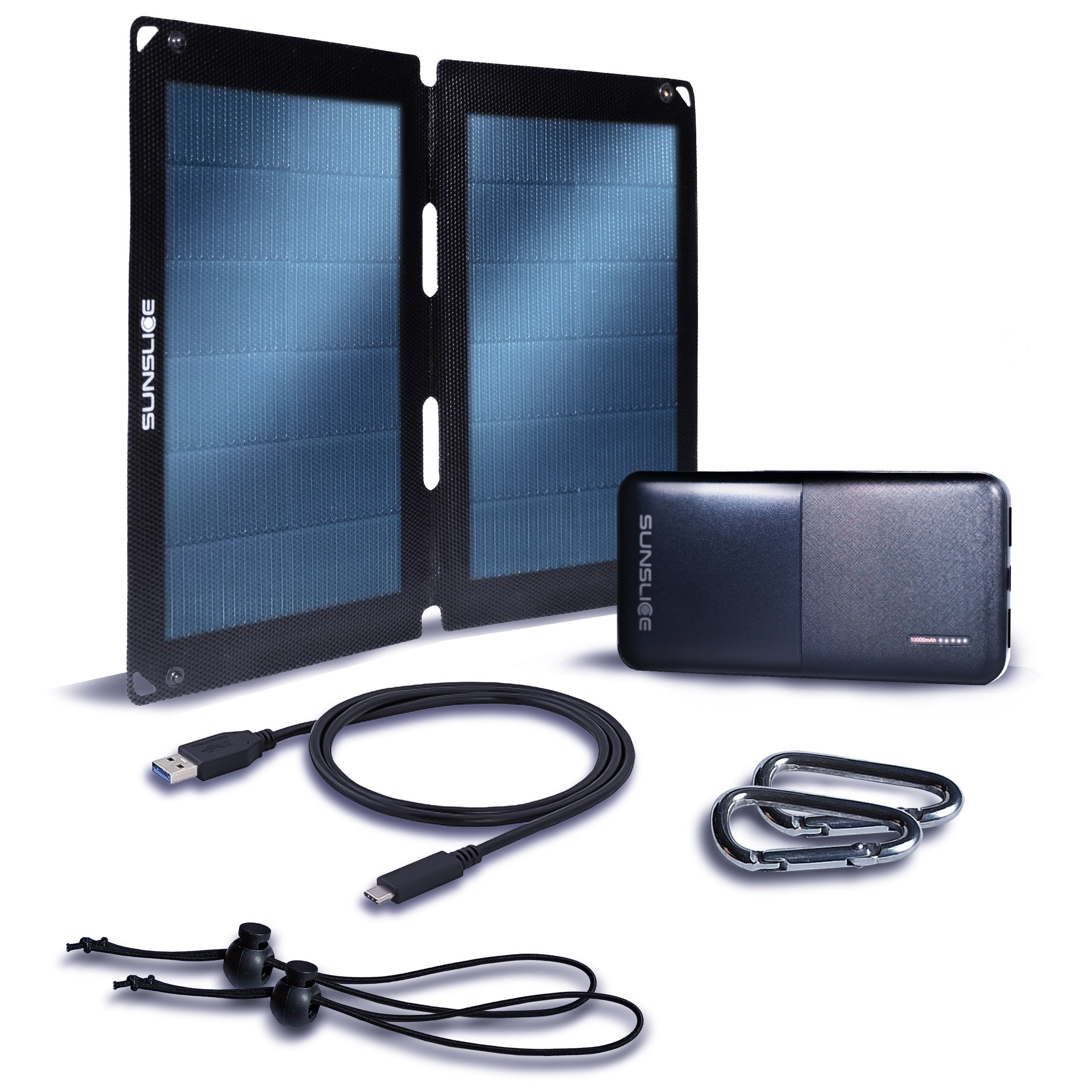 TREKKER KIT: 12 Watt Zonnepaneel + 10000 mAh energiebank + Kabel - Sunslice