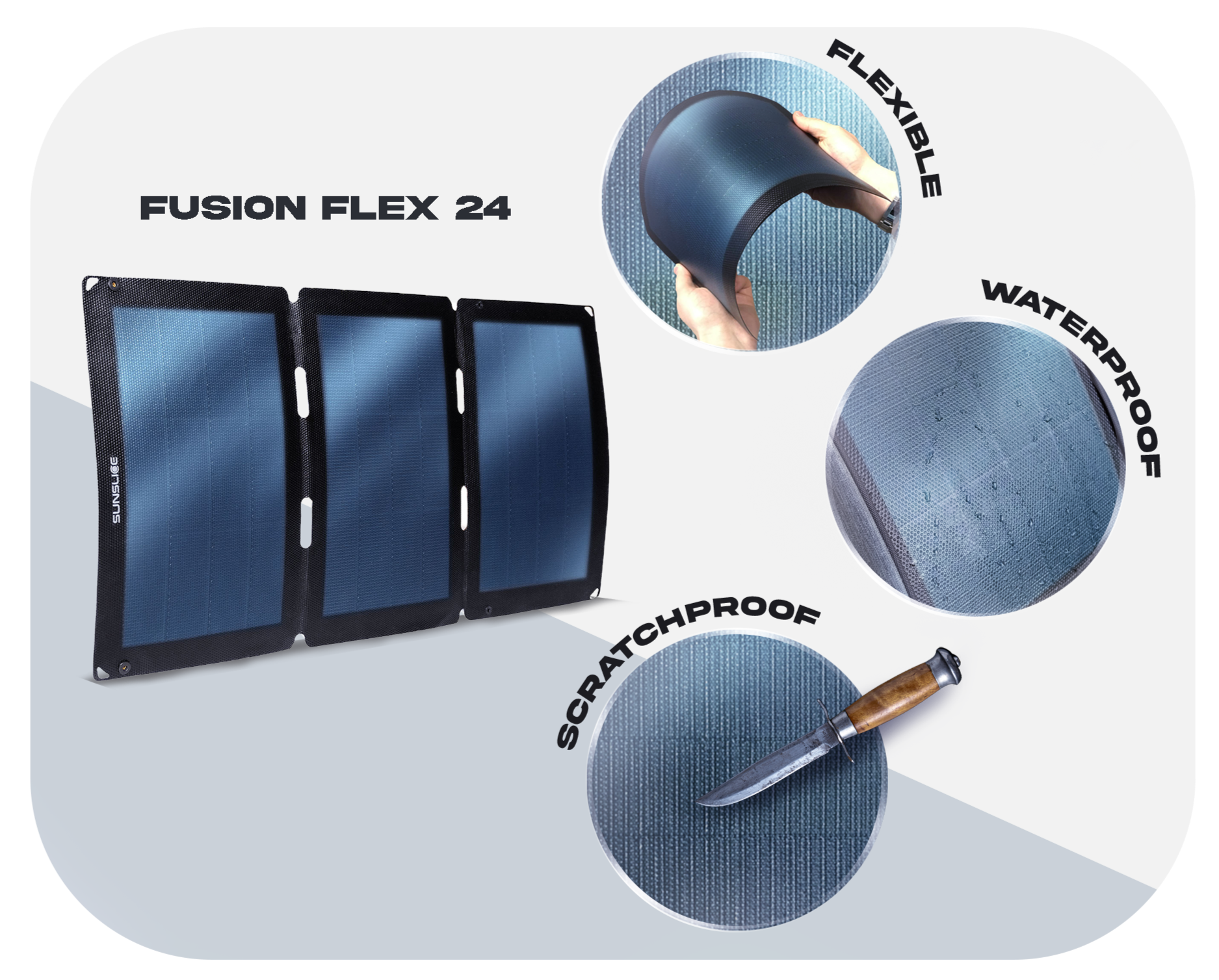 Fusion FLEX 24 Watts - Portable Solar Panel - Sunslice