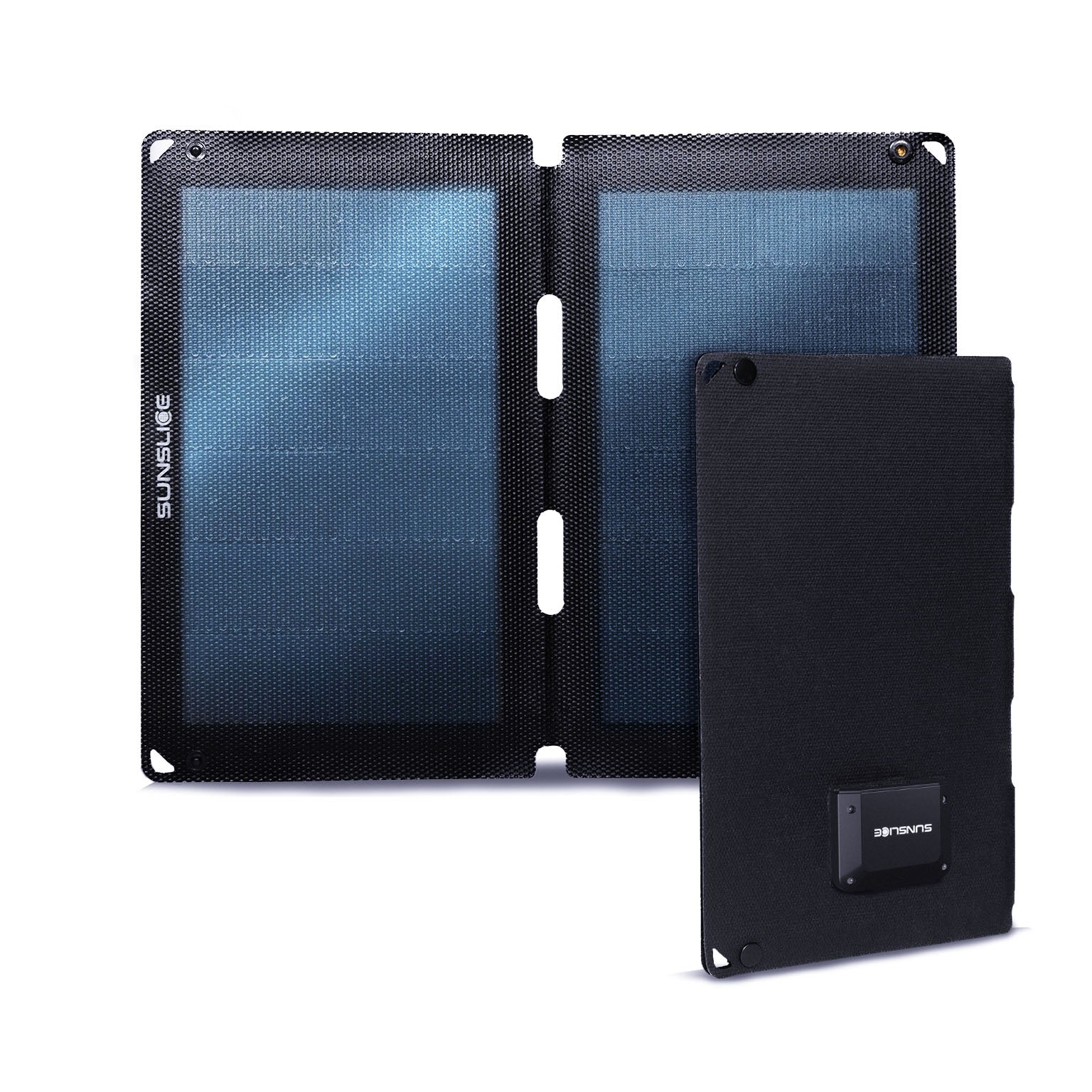 handheld solar panel with Sunslice logo