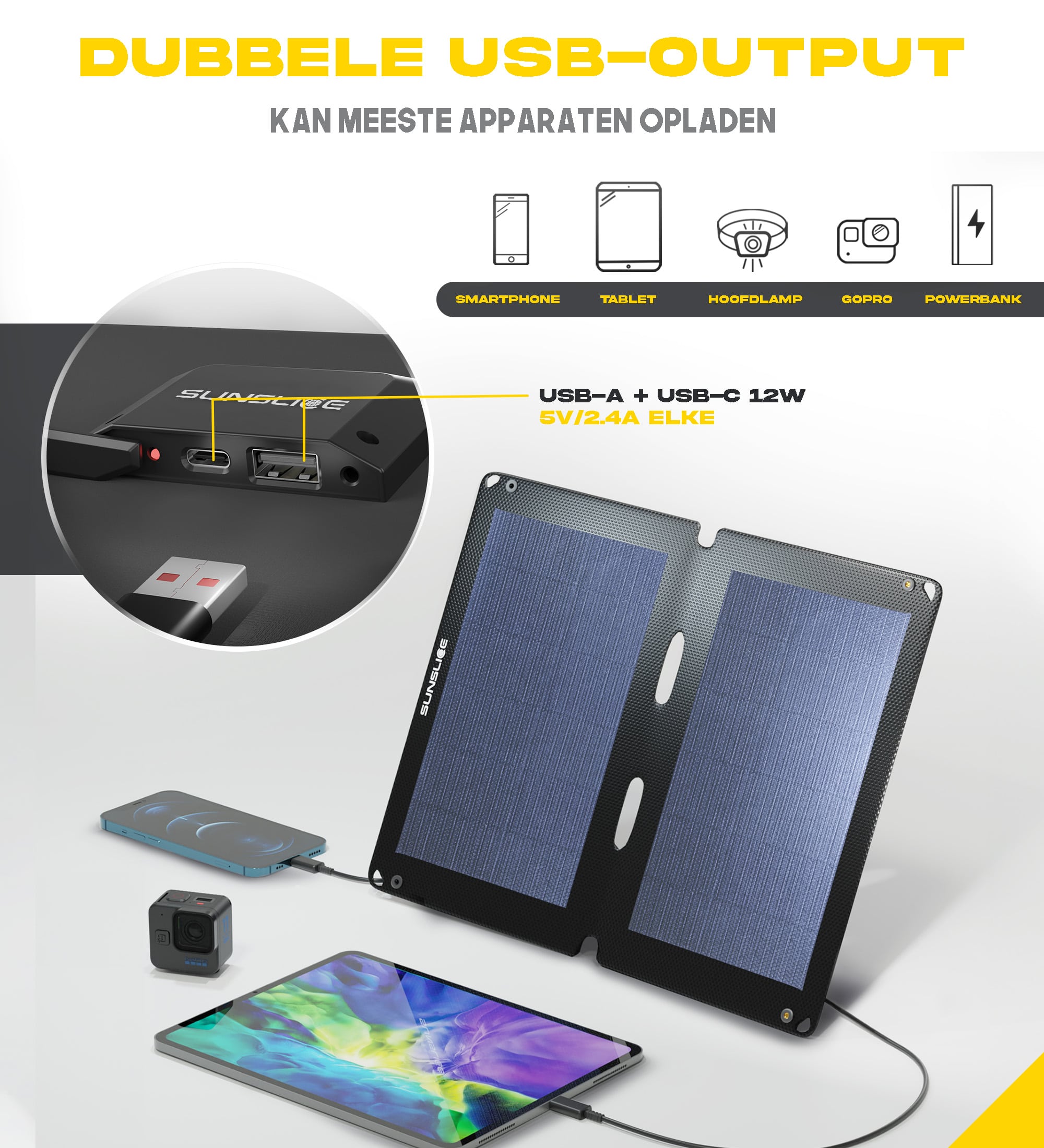 Fusion FLEX 12 Watt - Draagbaar Zonnepaneel - Sunslice