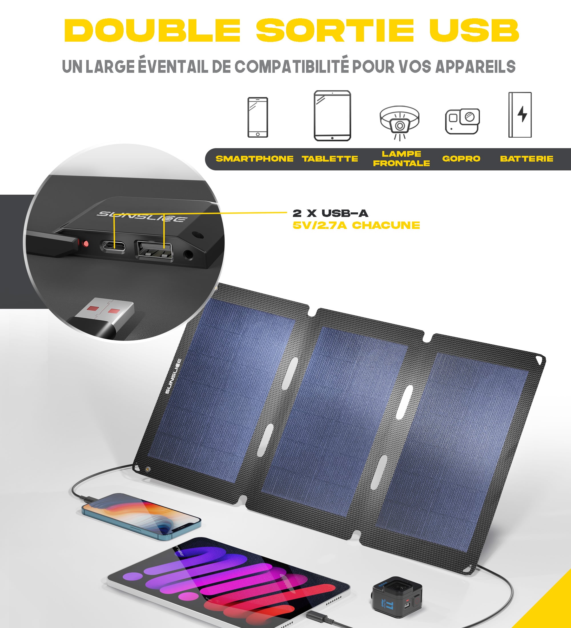 Fusion FLEX 18 Watts - Panneau solaire portable - Sunslice