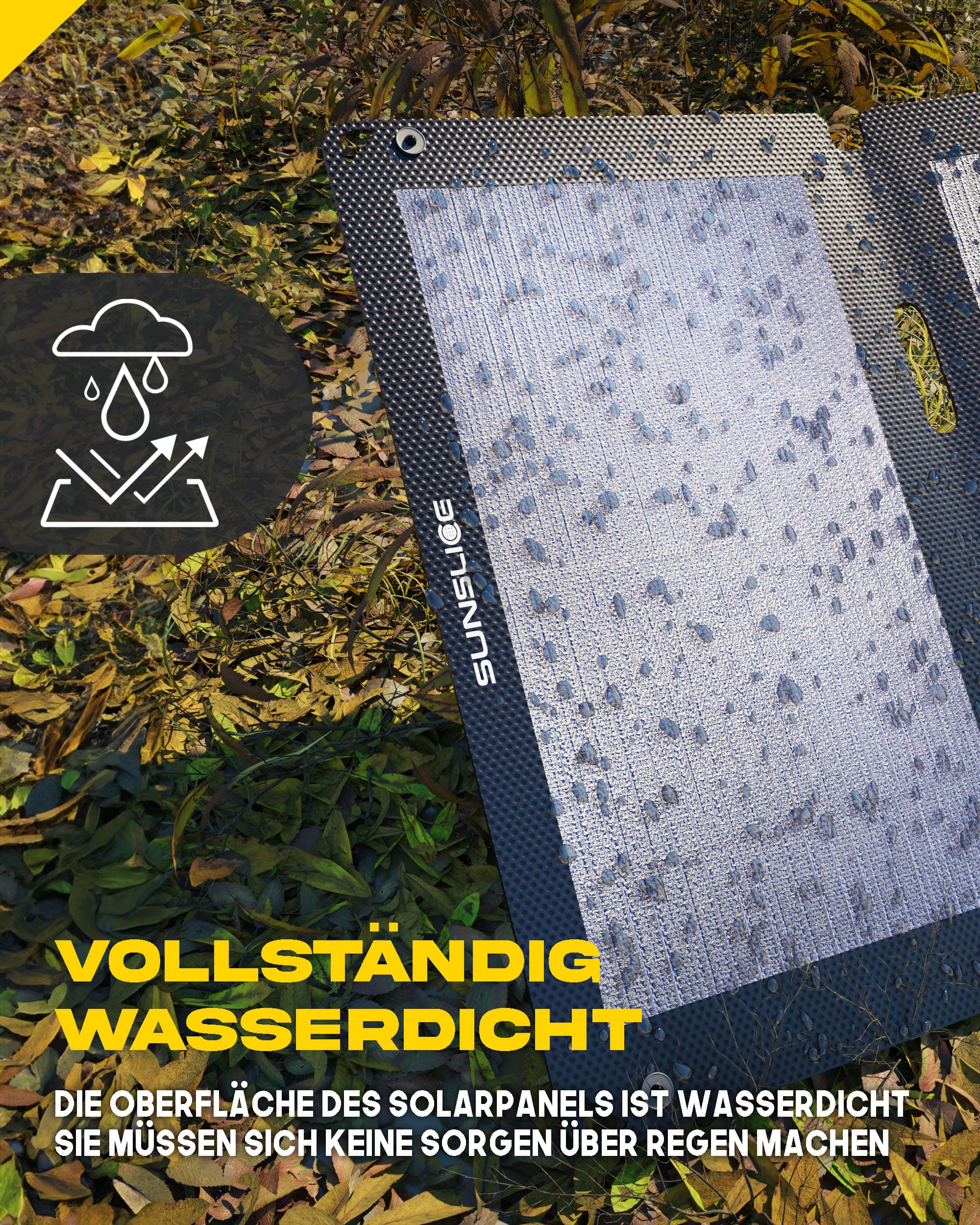 Solarmodul fusion flex 6, das bei Regen völlig wasserdicht ist