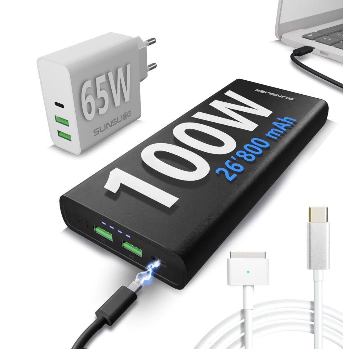 Gravity 100 Watt - Power Bank voor Laptop - Sunslice