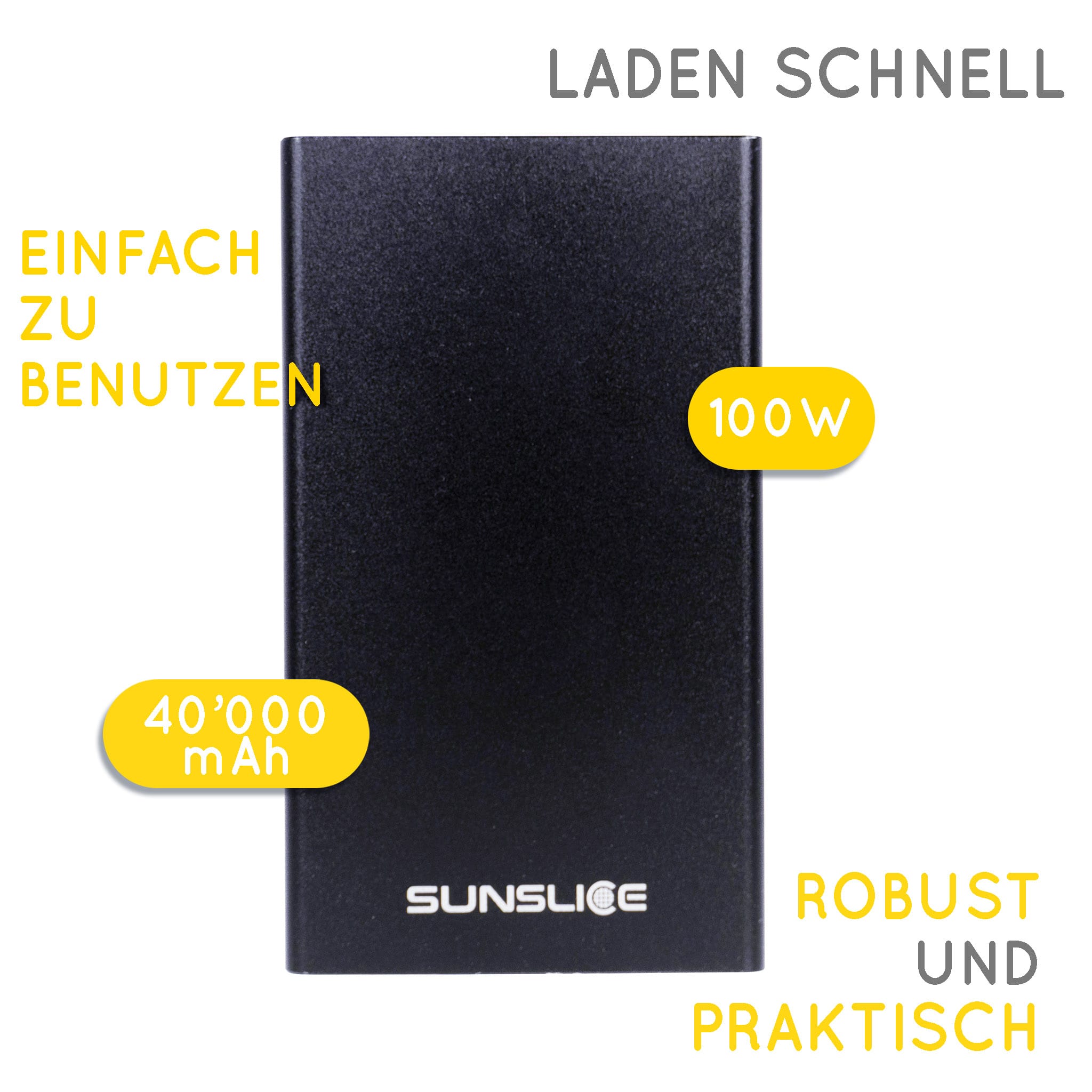 Tragbares Laptop-Ladegerät Gravity 40 Kapazität: 40000 mAh. Maximale Gesamtleistung: 100W. Robust und praktisch