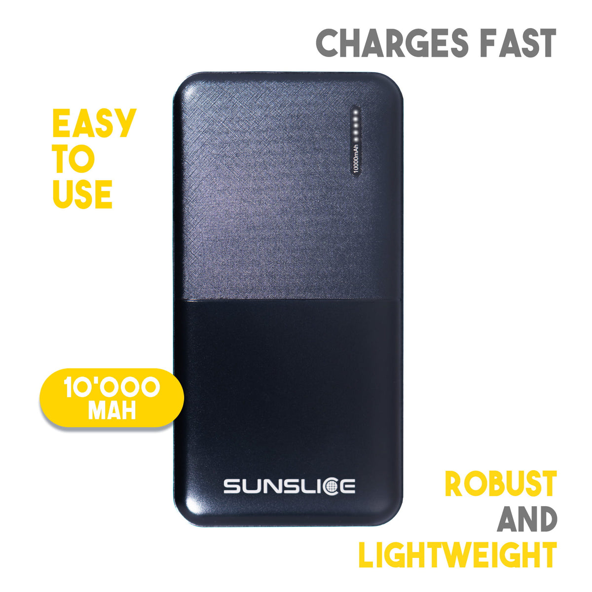 Gravity 10'000 mAh - Fast Portable Power Bank - Sunslice
