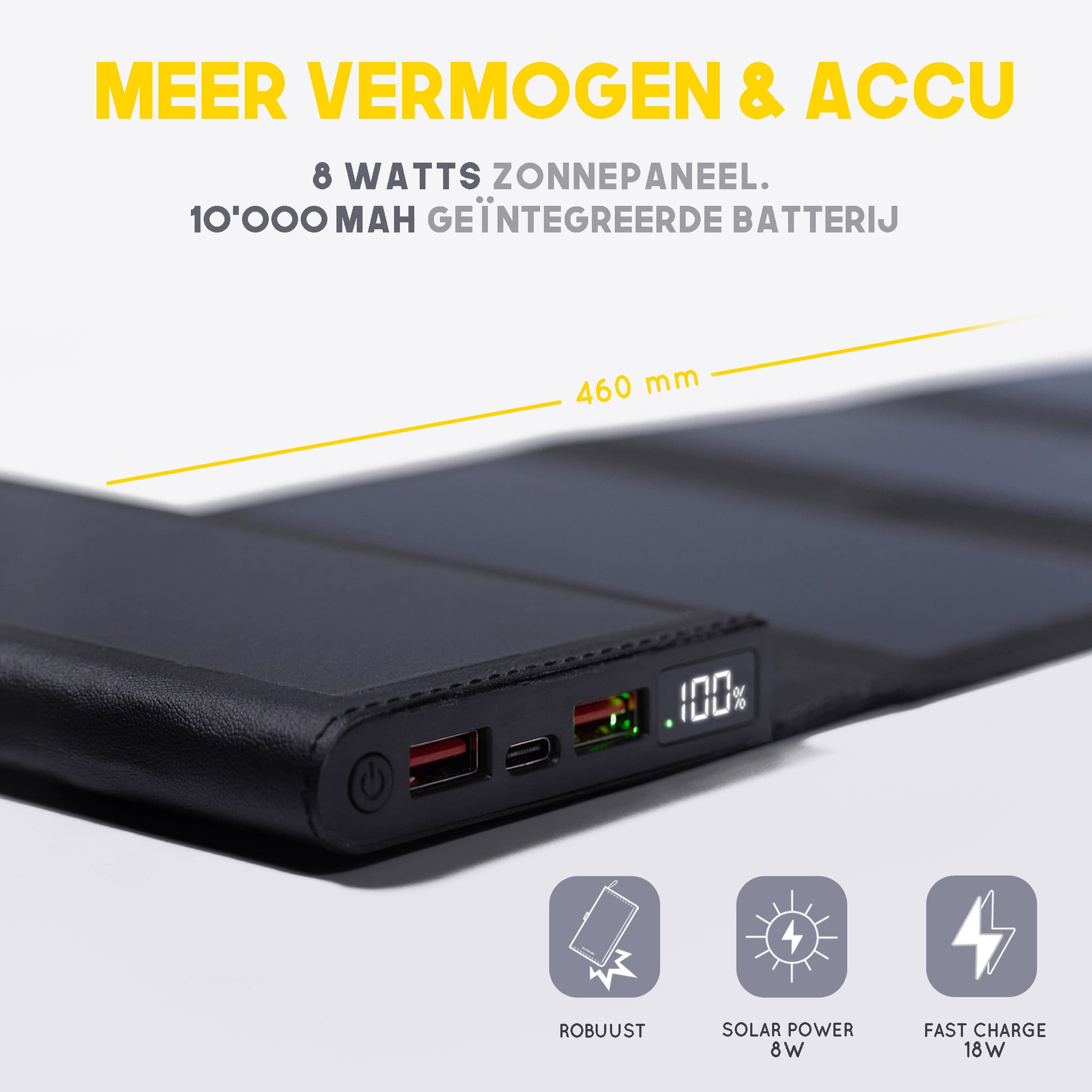 Elektron op witte achtergrond met vage zonnecellen op de achterkant