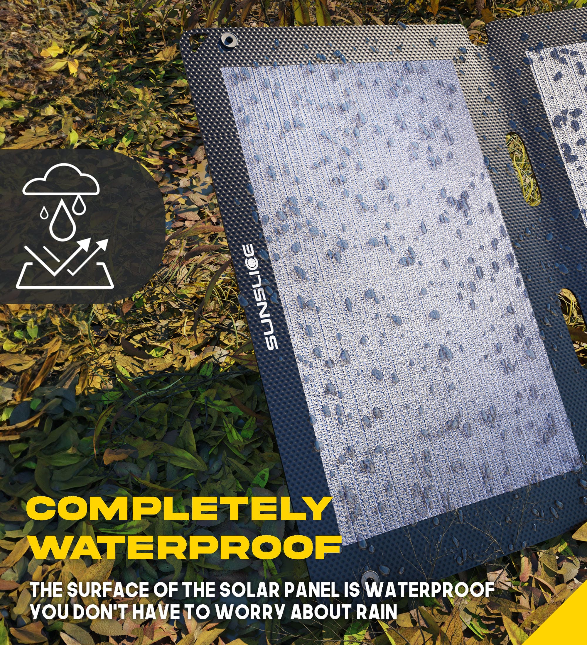 Solar panel fusion flex 6 who is completely waterproof in the rain