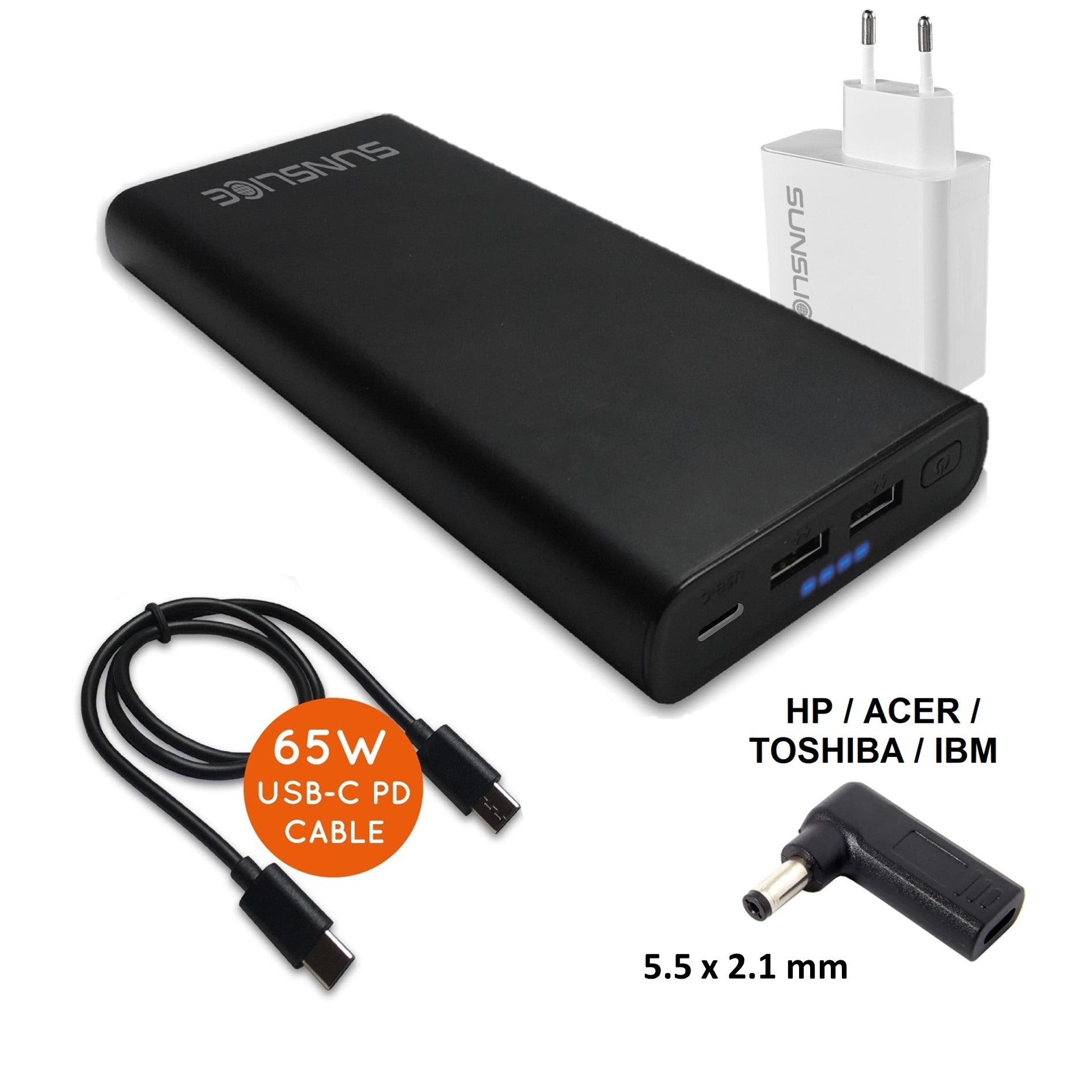 Gravity 100 Watt - Power Bank voor Laptop - Sunslice