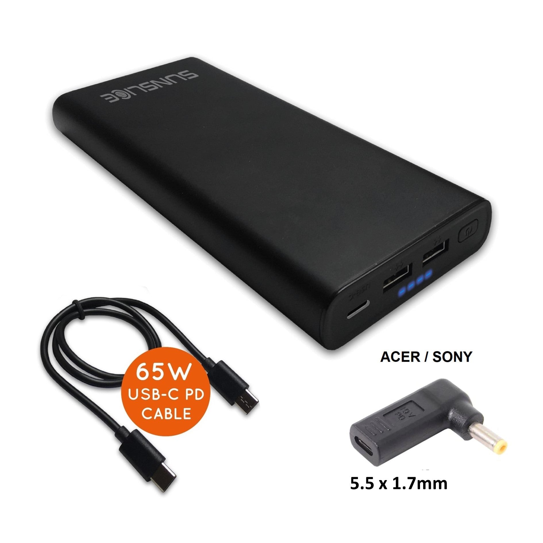 Gravity 100 Watt - Power Bank voor Laptop - Sunslice