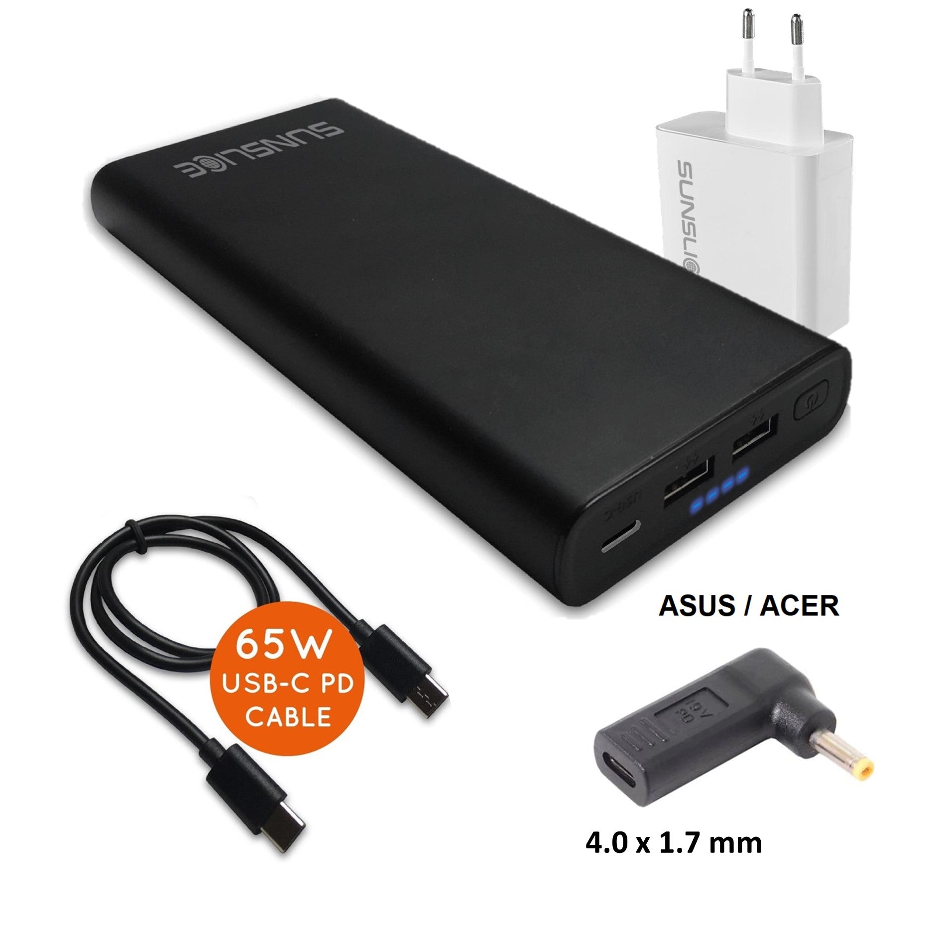 Gravity 100 Watt - Power Bank voor Laptop - Sunslice