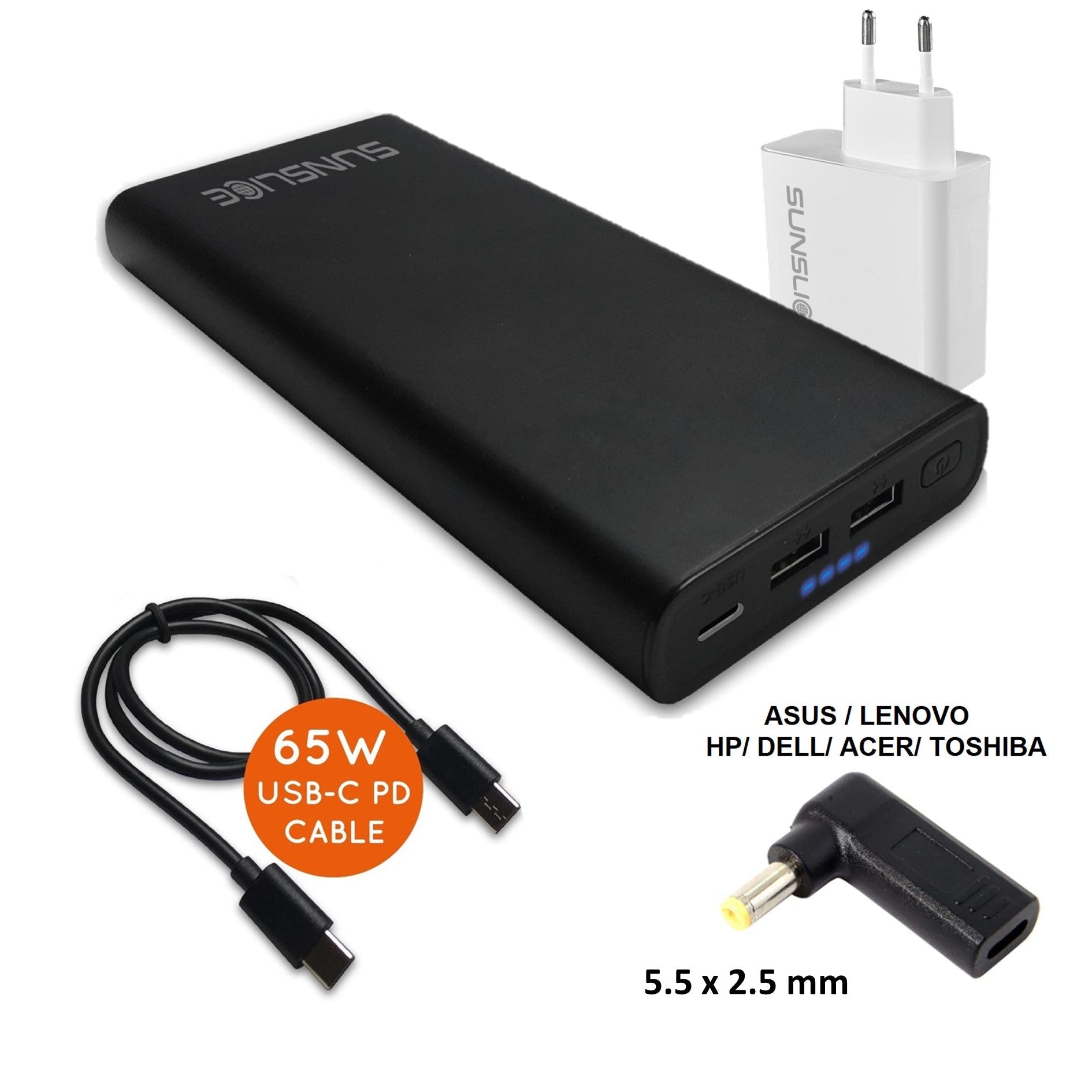 Gravity 100 Watt - Power Bank voor Laptop - Sunslice