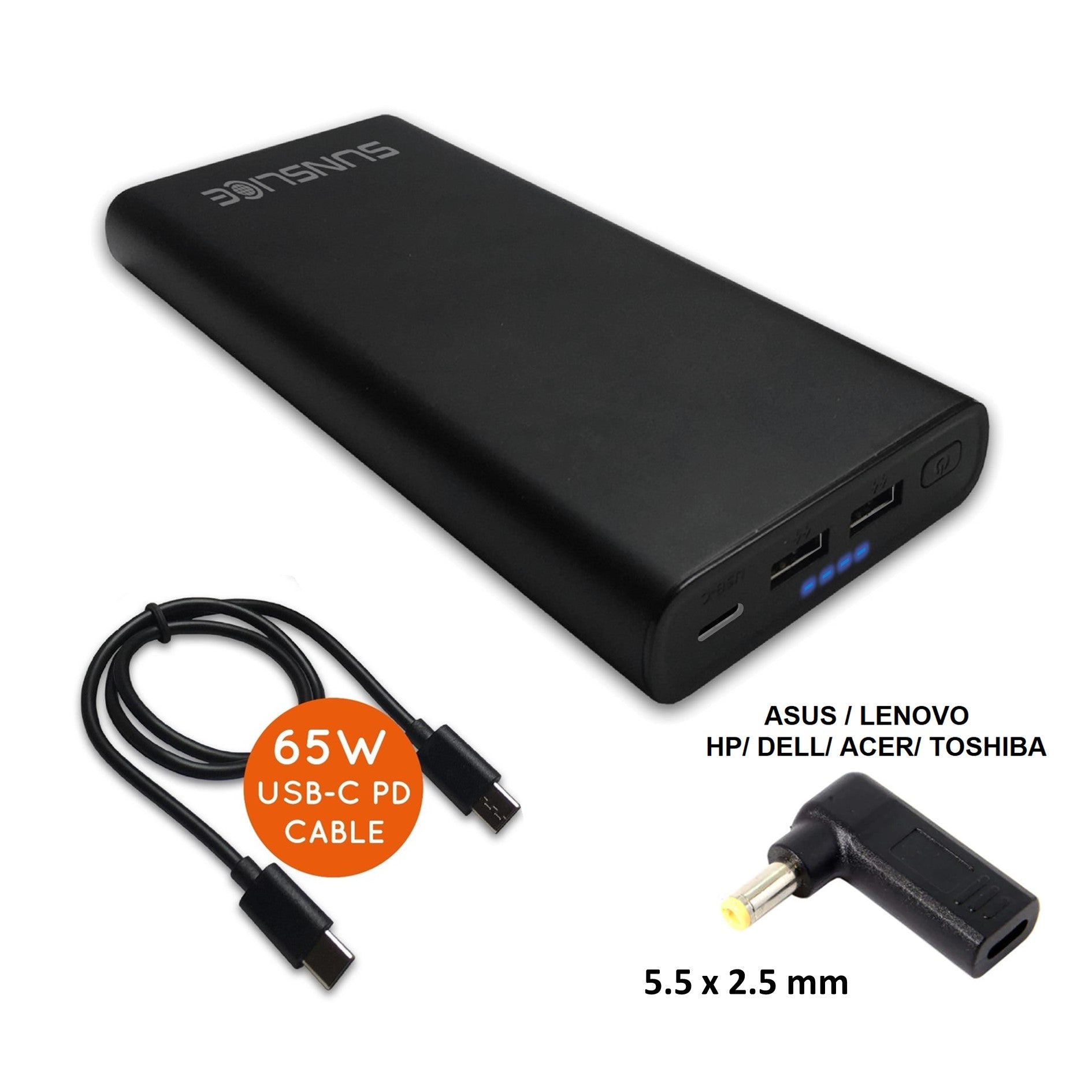 Gravity 100 Watt - Power Bank voor Laptop - Sunslice