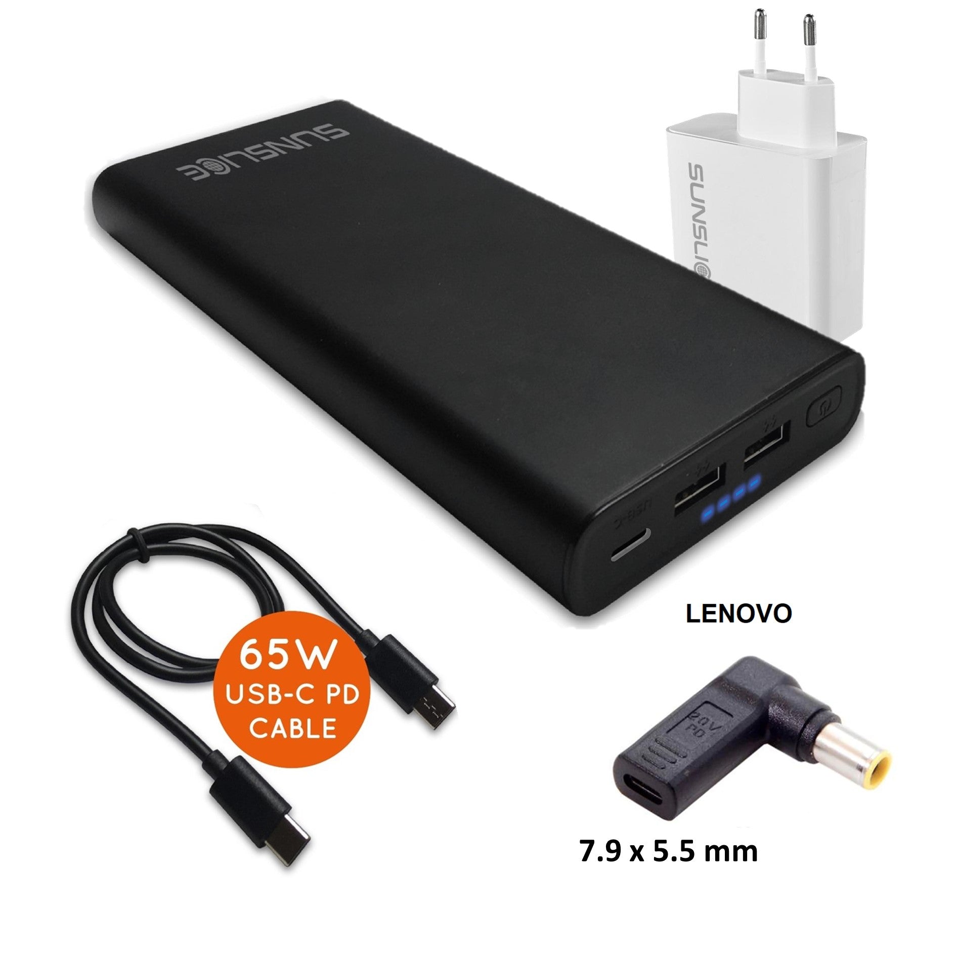 Gravity 100 Watt - Power Bank voor Laptop - Sunslice
