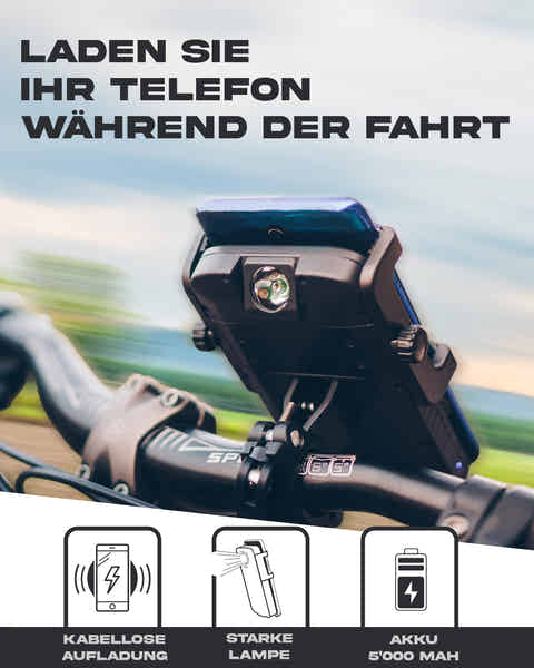 handyhalterung für fahrrad mit powerbank Fahrrad Scheinwerfer Halter 4in1 Fahrrad Scheinwerfer Mit Powerbank & Handyhalterung – Lenkerhalterung Aus Carbon Fahrrad Frontlicht USB