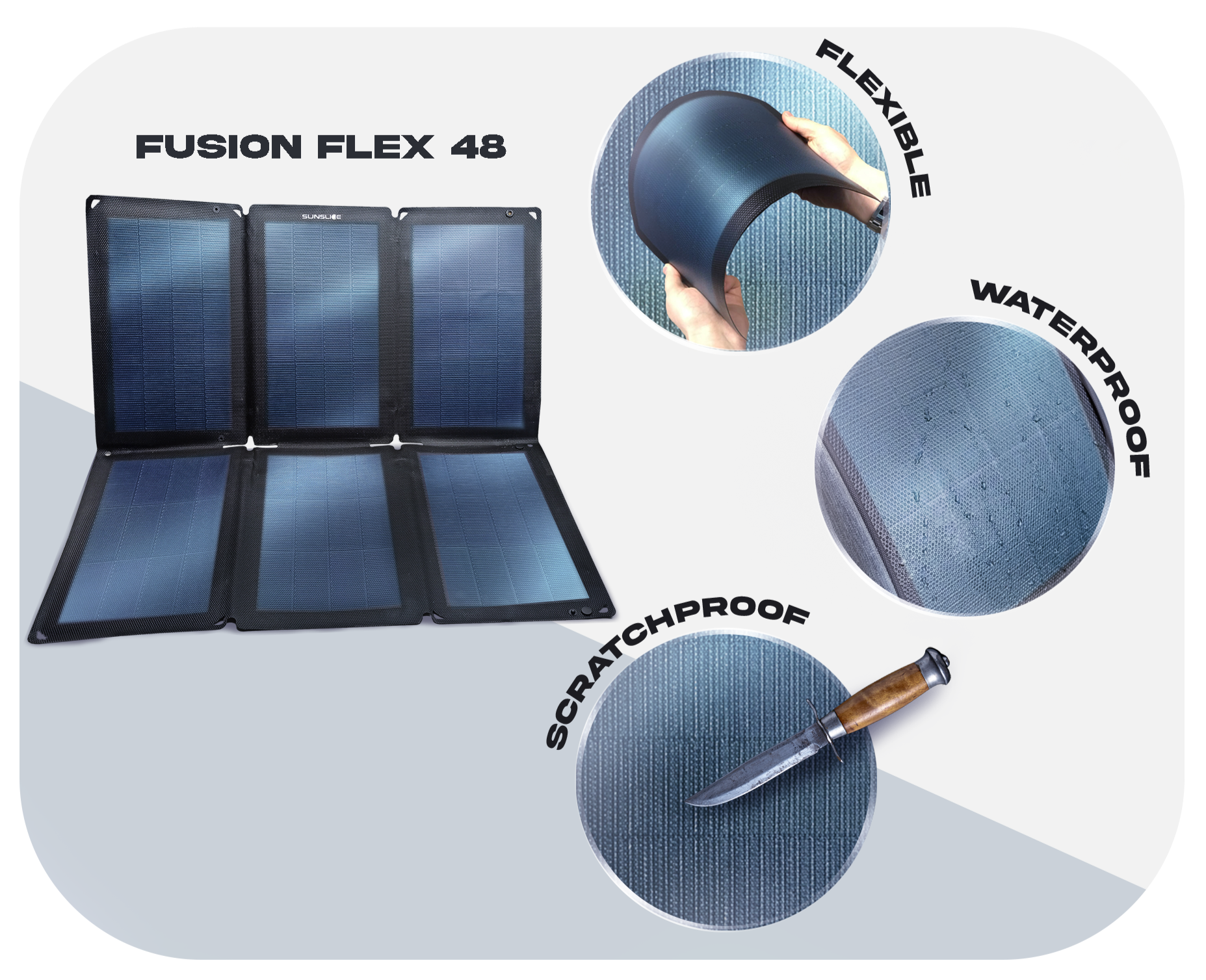 Fusion FLEX 48 Watts - Portable Solar Panel - Sunslice