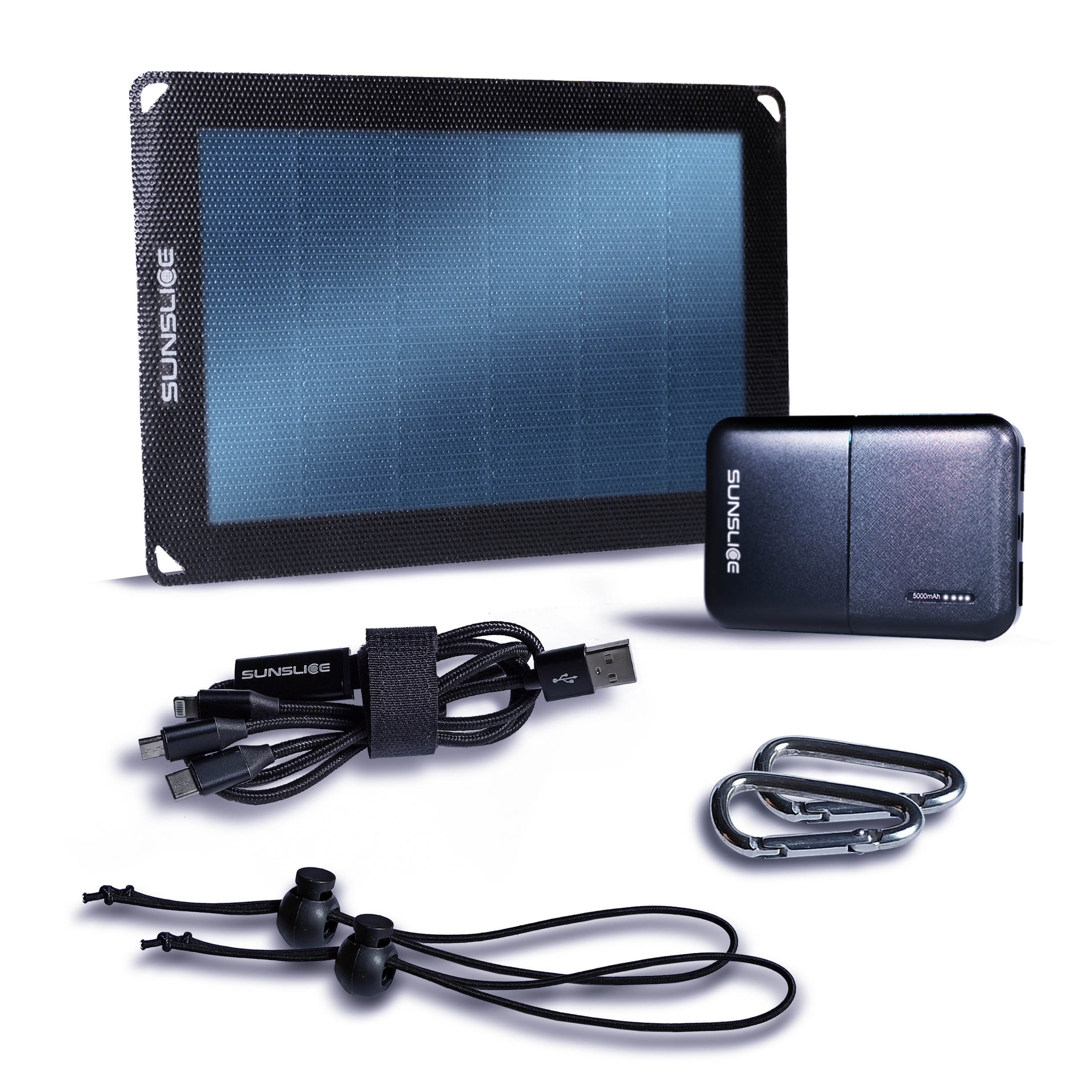 sunslice panneau solaire portable de 6 watts et banque d'énergie de 5000mAh kit nomade