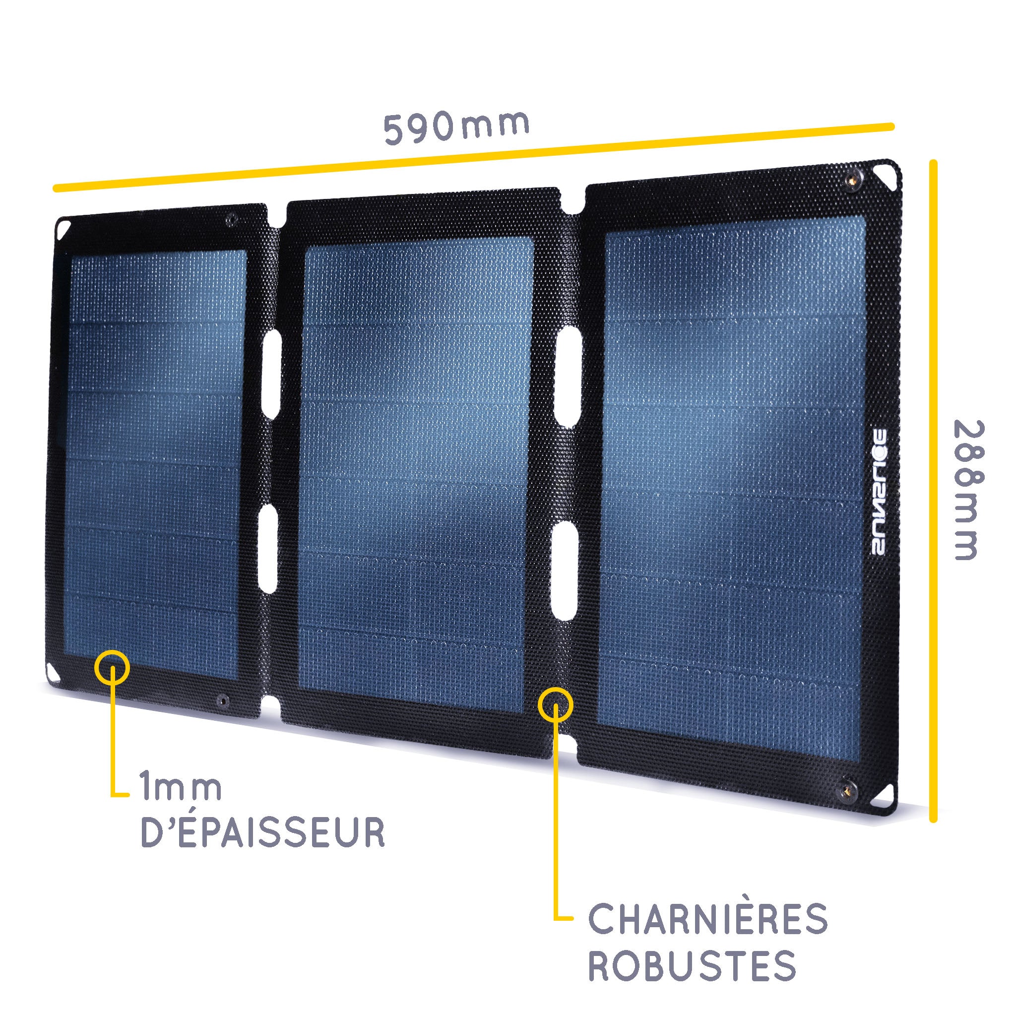 Panneau solaire ( 3 panneaux ) informations : Taille : 590mm, 288 mm, Epaisseur 1mm.