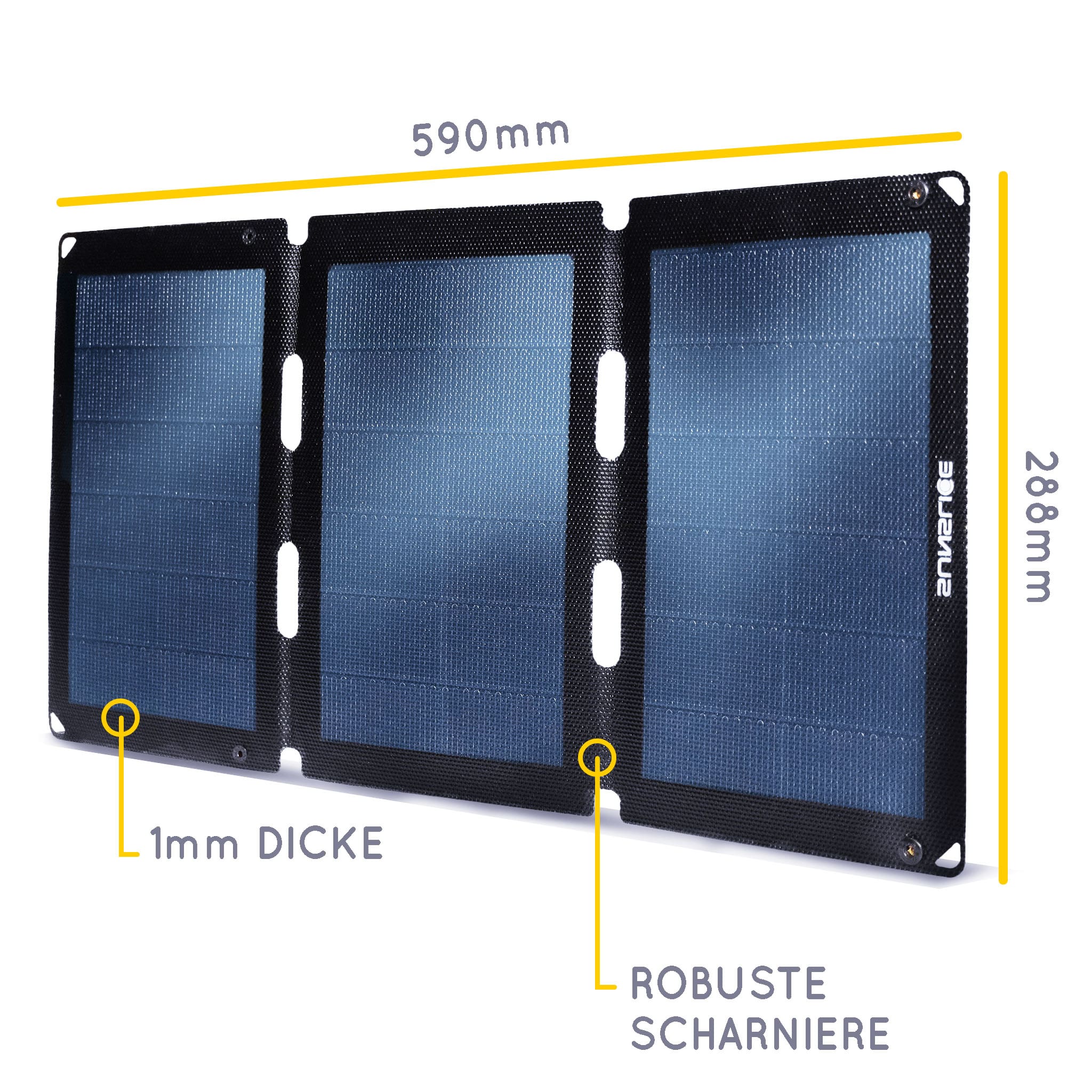 Informationen zum Solarmodul (3 Module) : Größe : 590mm, 288 mm, Dicke 1mm.