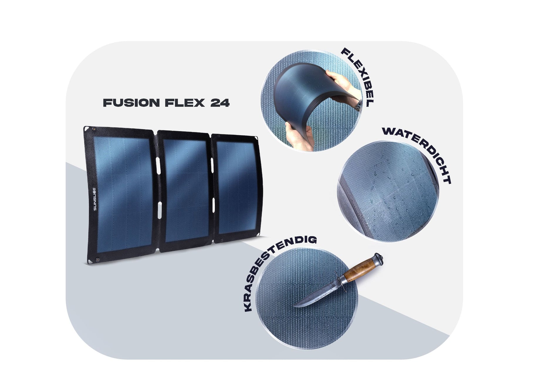 Fusion FLEX 24 Watt - Draagbaar Zonnepaneel - Zonnecellen Sunslice