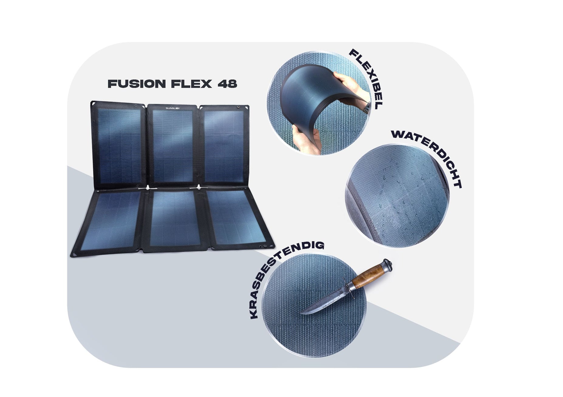 Fusion FLEX 48 Watt - Draagbaar Zonnepaneel - Zonnecellen Sunslice