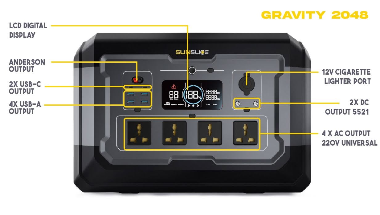Gravity 2048Wh - 2500W Portable Solar Power Generator