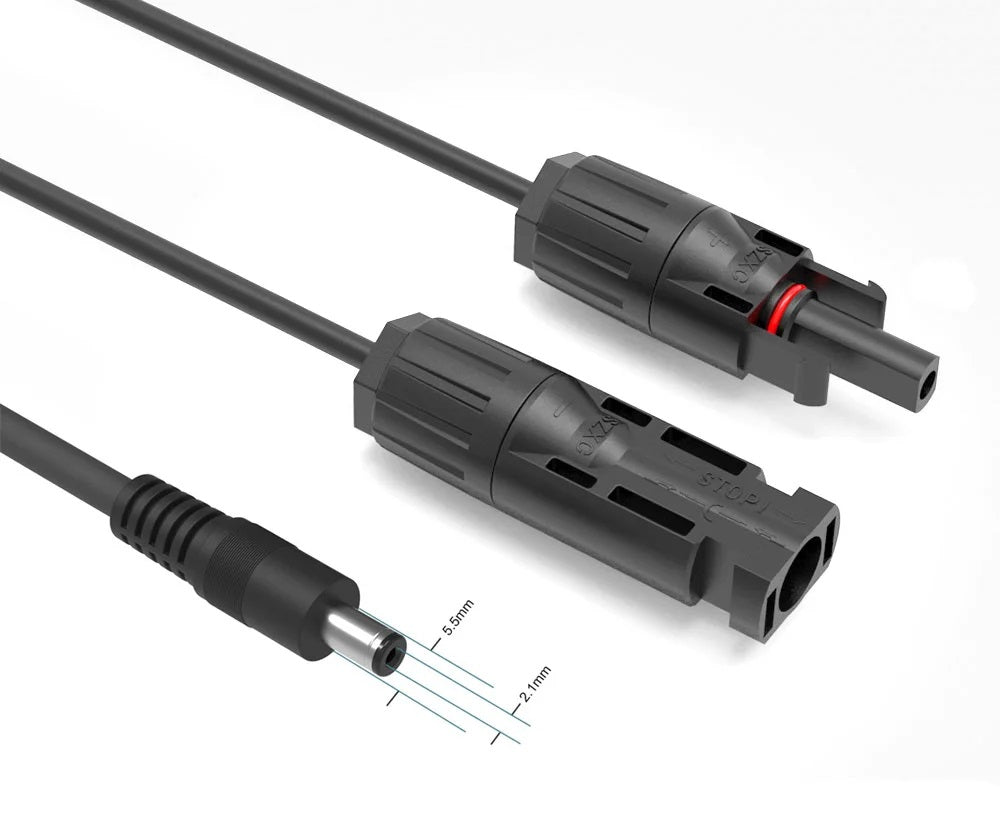 Adaptersnoer - MC4 naar DC5521 (mannetje) - Kabelaansluiting - MC4 naar DC5521 (mannetje). Sunslice