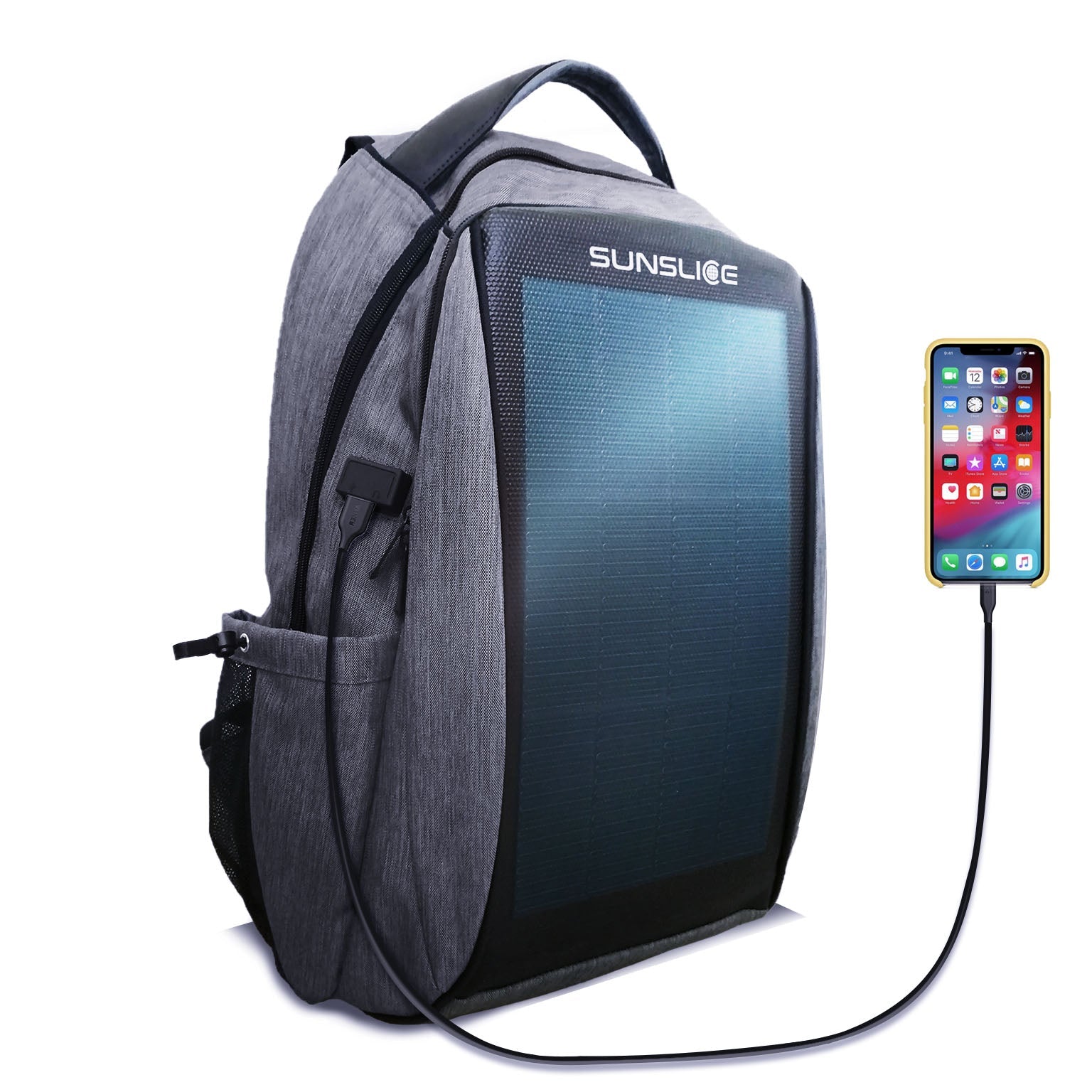backpack solar laptop charger L003 with solar panel, battery bank and mobile c compact and practical solar charger designed by Sunslice to give you the most out of the sun Zenith - Solar Backpack