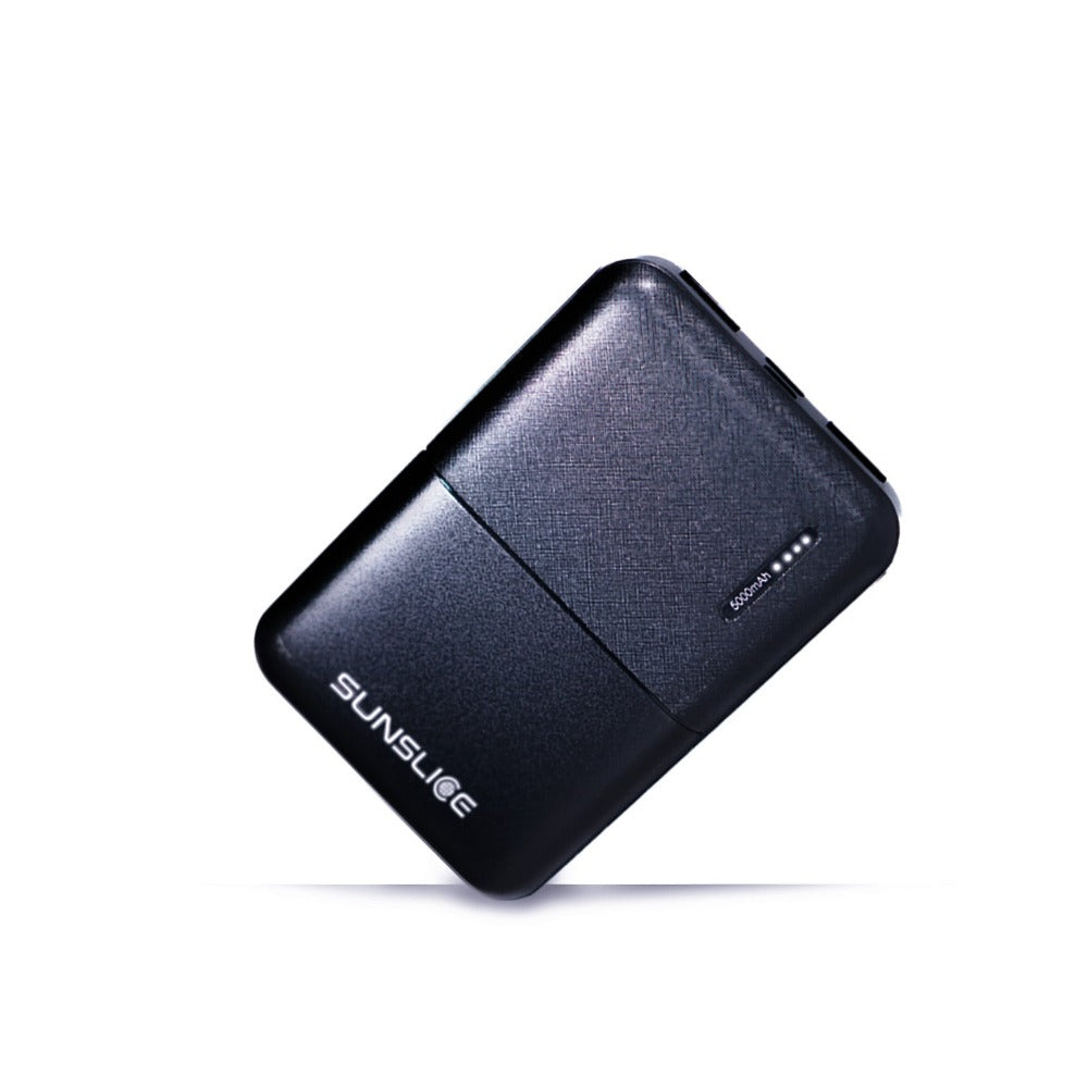 compact external battery on a white background