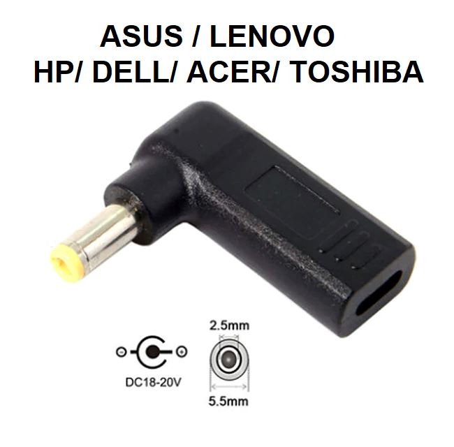 Acheter Adaptateur d'alimentation pour ordinateur portable, prise cc USB-C  vers convertisseur de prise universel pour Lenovo Asus