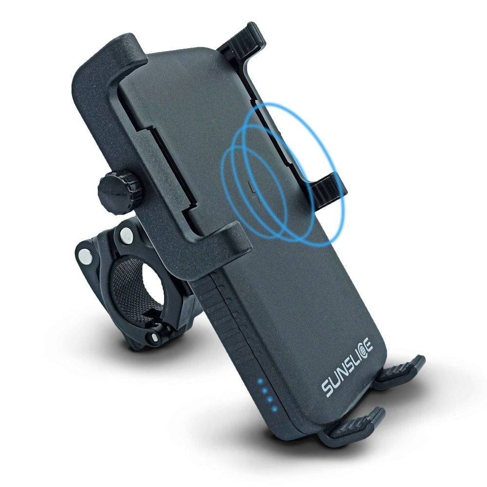 Bike and motorbike phone mount with integrated powerbank