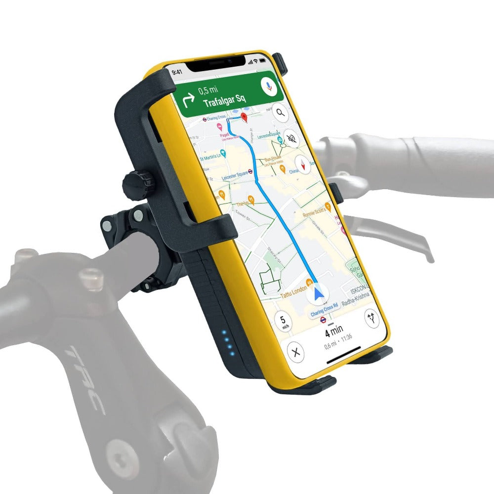 Bike and motorbike phone mount with integrated powerbank | Cyclotron