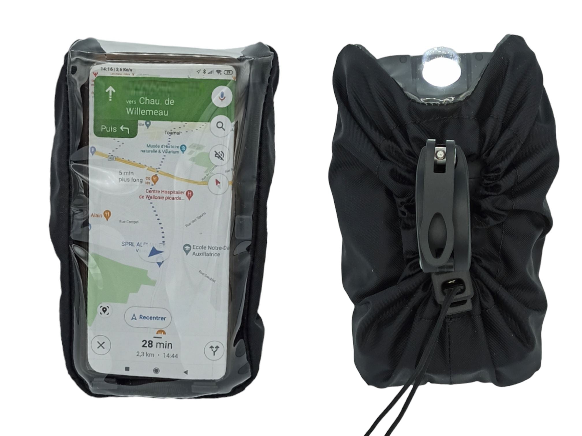 Waterdichte telefoonhouder voor op het stuur van de fiets of otorfiets Waterdichte telefoonhouder voor op het stuur van de fiets of otorfiets